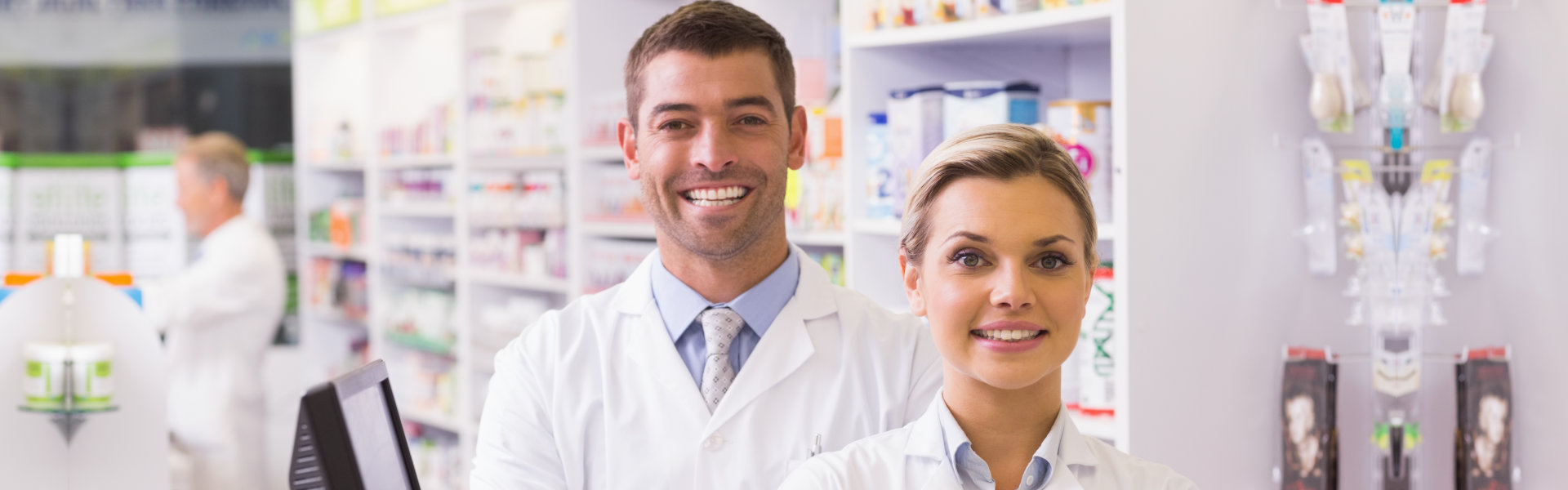 two medical workers smiling